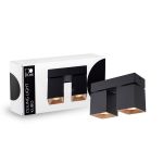 D'Lite Deckenleuchte Kubo Aluminium Schwarz Schwenkbar und Rotierbar | IP20 - Geeignet für 2x GU10