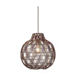 Good&Mojo Pendelleuchte Mendoza Bambus Burgundy S | Geeignet für 1x E27 