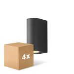 Mehrfachpackung 4x D'Lite Wandleuchte Vossem Aluminium Schwarz| IP54 - Geeignet Für 2x GU10