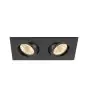 SLV New Tria 155 Spot Aluminium Schwarz Quadrat 14W 610lm 38D - 927 Extra Warmweiß | Höchste Farbwiedergabe - Dimmbar 