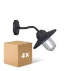 Mehrfachpackung 4x D'Lite Wandleuchte Ember Schwarz | IP54 - Geeignet für 1x E27