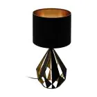 Eglo Tischlampe Carlton 5 Stahl Schwarz Bernstein | IP20 - Geeignet für 1x E27 