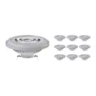 Lot 10x Noxion Lucent Spot LED G53 AR111 7.4W 450lm 24D - 930 Blanc Chaud | Meilleur Rendu Des Couleurs - Dimmable - Équivalent 50W